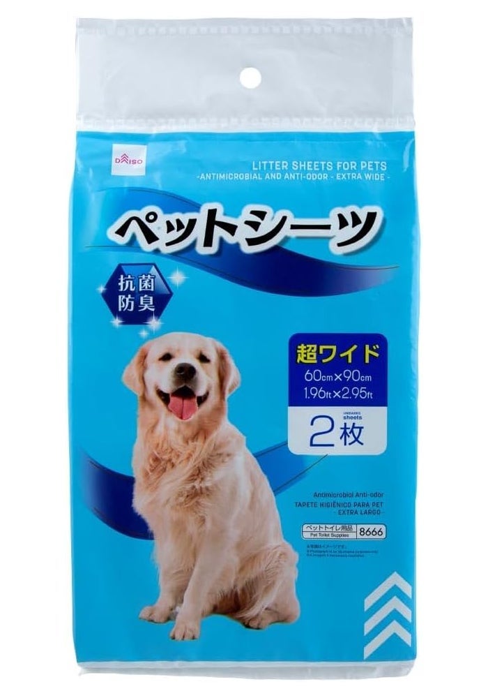 DAISO Extra Wide Pet Litter Sheets - 2 Sheets - Absorbent Pet Training Pads - Image 1